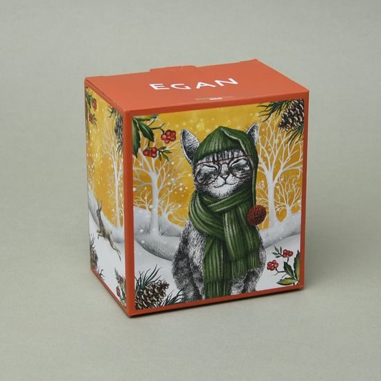 Mug Cat in winter 400 ml, EGAN porcelain