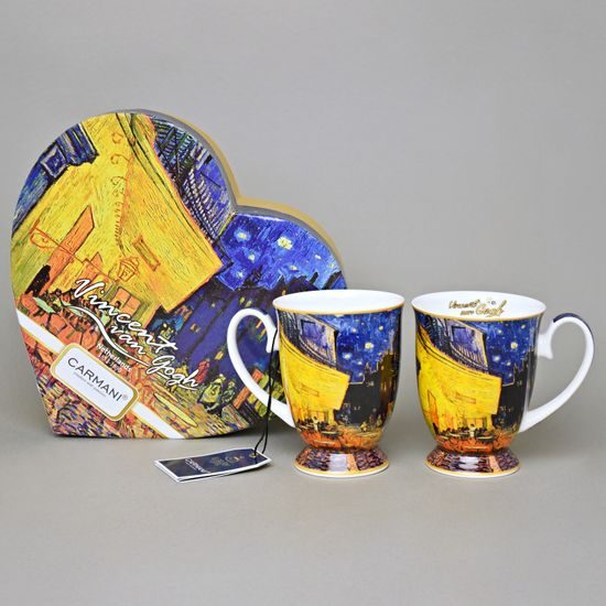 Hrnek 380 ml, 2 ks. V. van Gogh, Terasa noční kavárny, porcelán Carmani