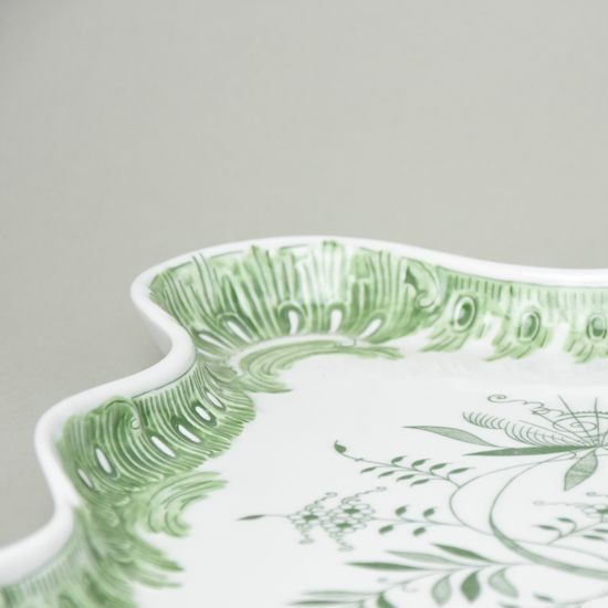 Platter (tray) large decorative 45 x 37 cm, Original Green Onion pattern