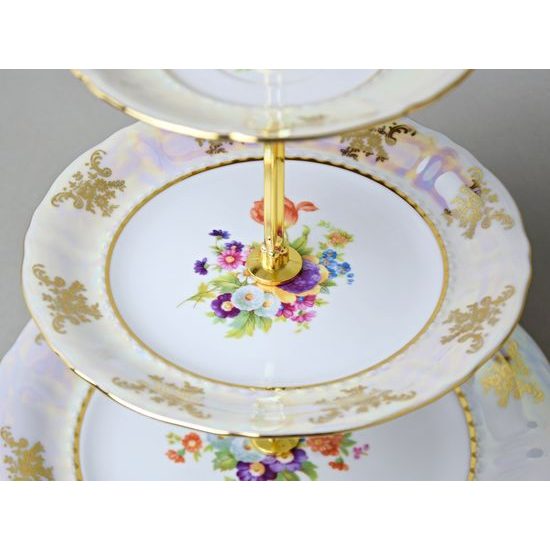 656: Compartment Dish 3-pcs. 34 cm, Sonáta, flowers, Leander Loučky