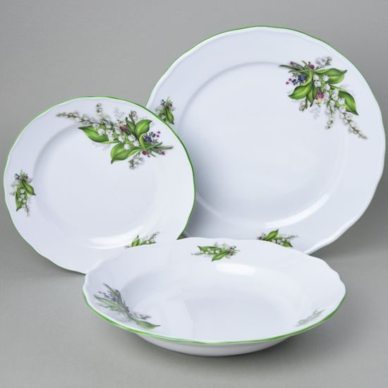 Plate set for 6 pers., Lily-of-the-valley, 26-24-19, Český porcelán a.s.