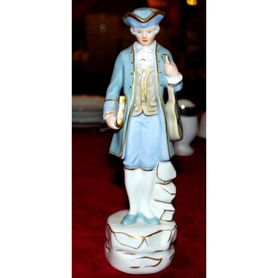 Man with lute 22 cm, Porcelain Figures Duchcov
