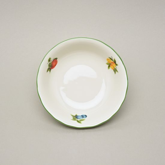 Miska kompotová vysoká 14 cm, slonová kost s dekorací ovoce, Český porcelán a.s.