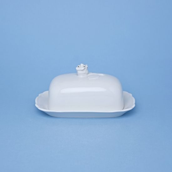 Butter dish for 0,125 kg butter, white rokoko, Český porcelán a.s.