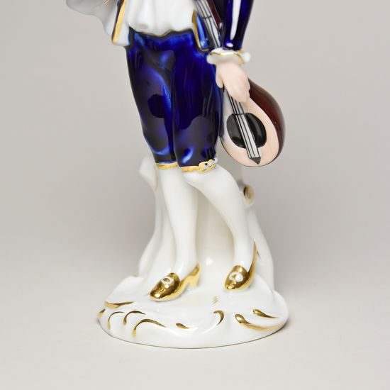 Troubadour 7 x 10 x 19 cm, Isis, Porcelain Figures Duchcov