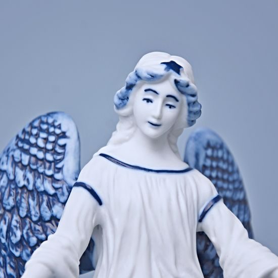 Angel on stand 11,4 cm + 6 cm stand, SMALL DEFFECTS, Original Blue Onion Pattern