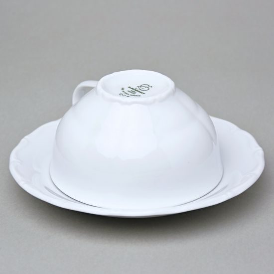 Verona white: Cup low tea 190 ml + saucer 150 mm, G. Benedikt 1882, bottom sign