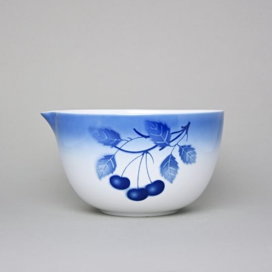 Bowl round with spout 2,7 l, Thun 1794 Carlsbad porcelain, BLUE CHERRY