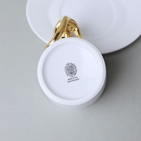 Espresso šálek a podšálek, ZOO chameleon, 80 ml, GOLD, porcelán Goldfinger