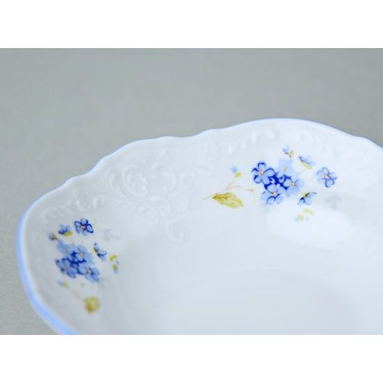 Bowl 13 cm, Thun 1794 Carlsbad porcelain, BERNADOTTE Forget-me-not-flower