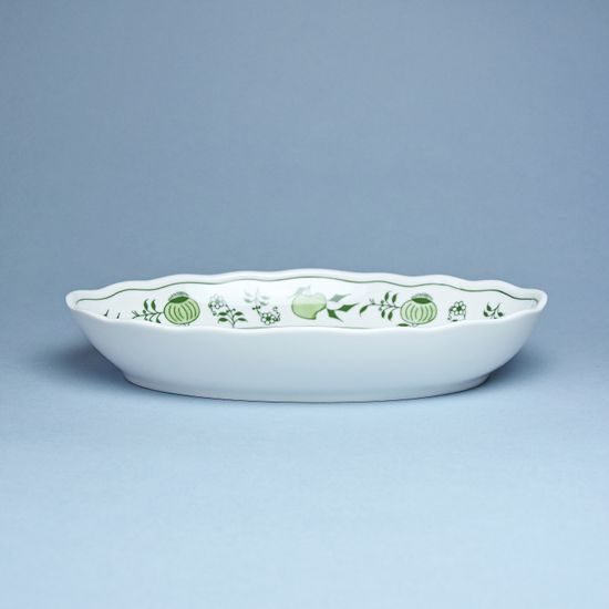 Dish side oval 23 cm, Green Onion pattern