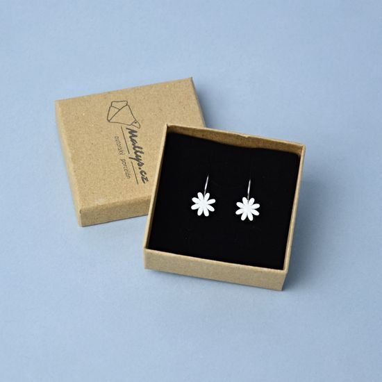 Earrings: Daisy 1 cm, Hanging, Porcelain Jewels Studio Mallys