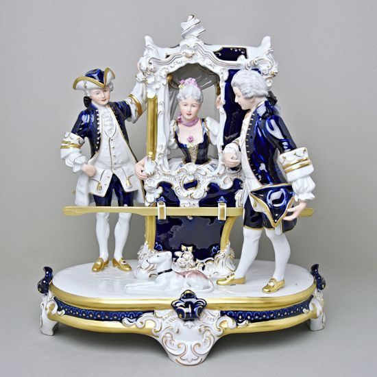 Nosítka rokoko 35 x 24 x 28,5 cm, Isis, Porcelánové figurky Duchcov