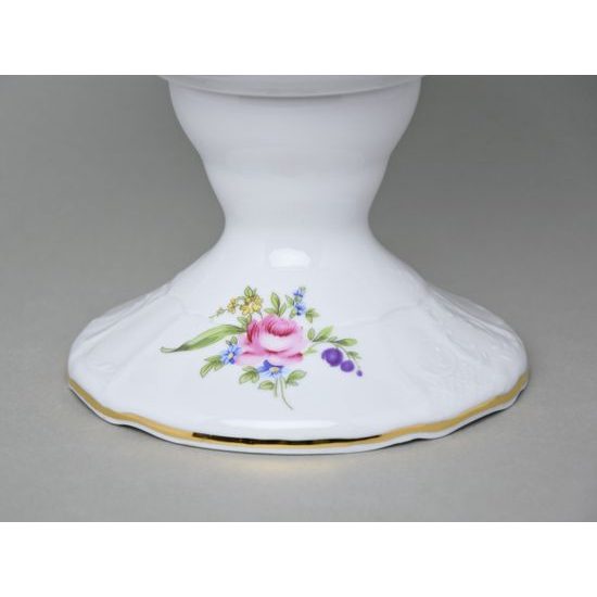 Bowl on stand 25 cm, Thun 1794 Carlsbad porcelain, BERNADOTTE Meissen Rose