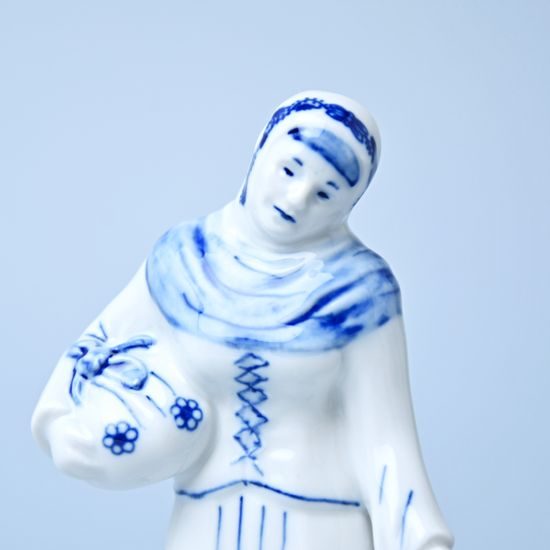 Stařenka s uzlíčkem, 15,5 cm, porcelánové figurky, Cibulák, originální z Dubí