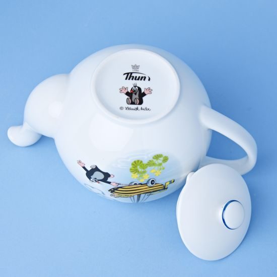 Víčko ke konvi 1,1 l, Krteček s plachetničkou, Thun 1794, karlovarský porcelán, Dětské soupravy a hrnky s Krtečkem