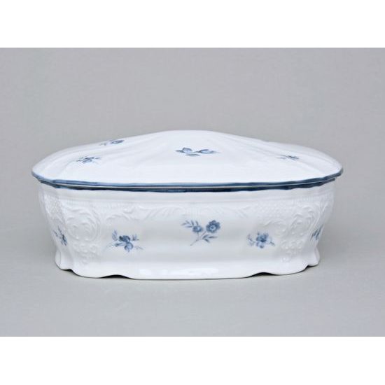 Candy jar 2,1 l, Thun 1794, Carlsbad Porcelain, BERNADOTTE blue flower