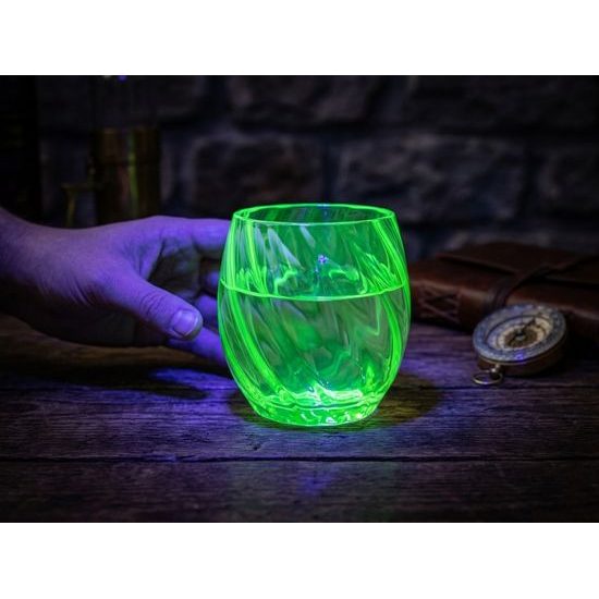 Sklenice OPTICA bez ucha (uranové sklo), 300 ml, Sklárna Janov