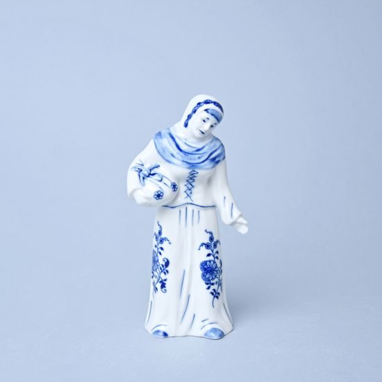 Stařenka s uzlíčkem, 15,5 cm, porcelánové figurky, Cibulák, originální z Dubí