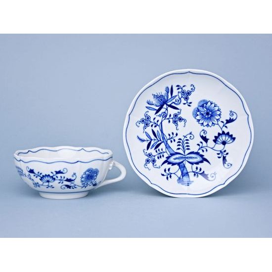Coup soup 250 ml with one handle + saucer 17,5 cm, Original Blue Onion Pattern