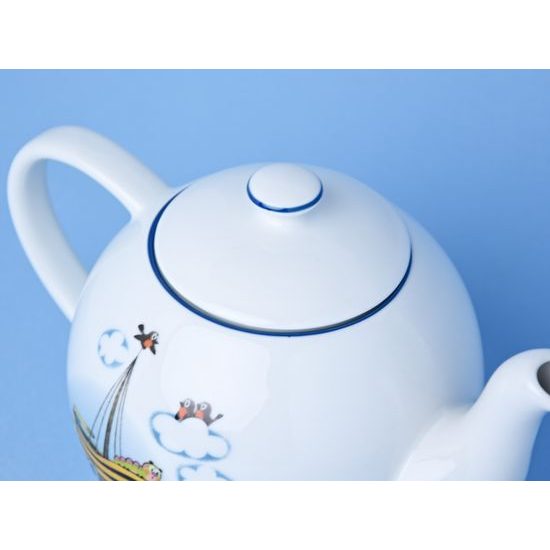 Víčko ke konvi 1,1 l, Krteček s plachetničkou, Thun 1794, karlovarský porcelán, Dětské soupravy a hrnky s Krtečkem