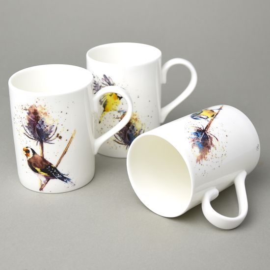 Birds and Teasels: Mug Lucy 320 ml, Roy Kirkham fine bone china