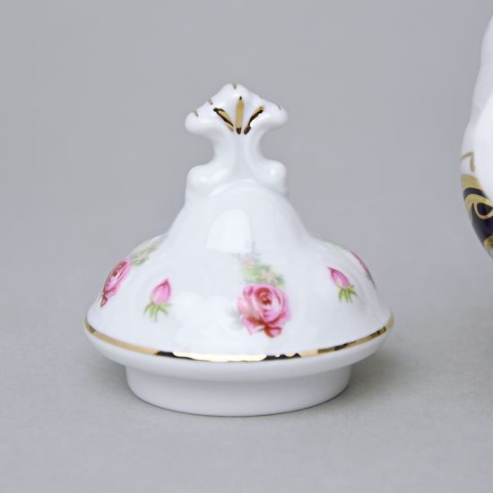 440: Pot 350 ml, Sonata, cobalt blue plus rose, Leander 1907