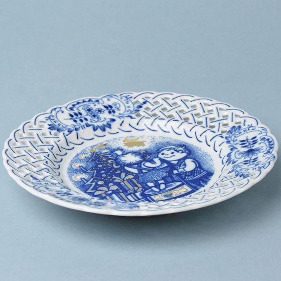 Vánoční / výroční talíř 2025 závěsný prolamovaný 18 cm, Cibulák, originální z Dubí