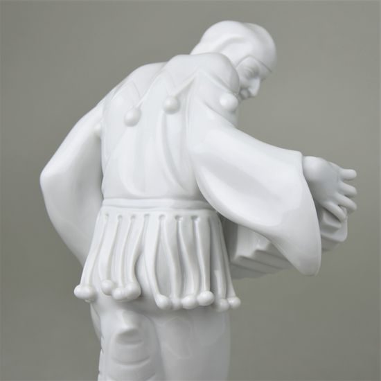 Harlekýn s bandonionem, Gustav Oppel, 17,5 x 11 x 25 cm, Porcelánové figurky Schwarzburger Werkstatten