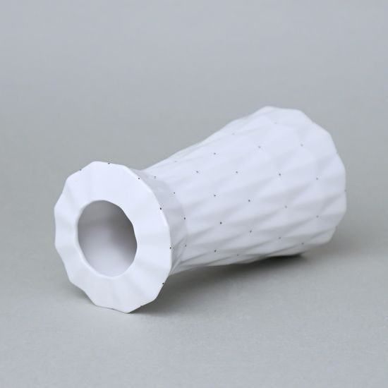 Vase mini Diamond White (shape 3), White + Black Dots, 13 cm, Goldfinger Porcelain