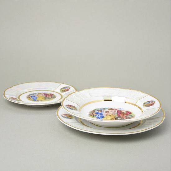 The Three Graces: Plate deep 23 cm, Thun 1794 Carlsbad porcelain, BERNADOTTE