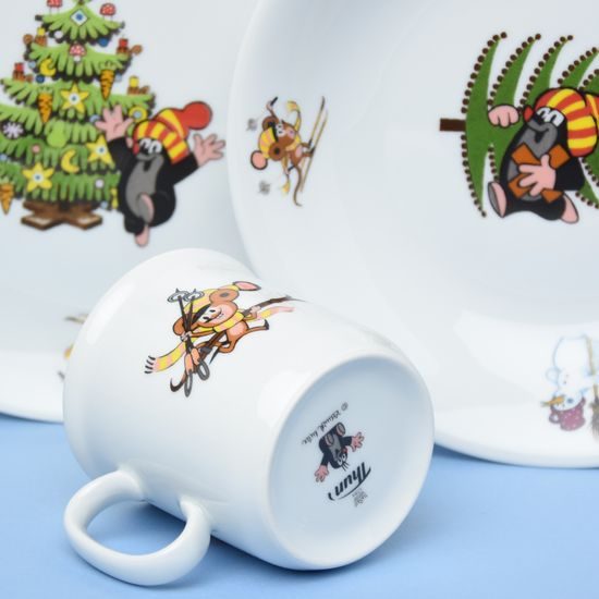 Children set 3 pcs. "Christmas Mole" - coups, Thun 1794, karlovarský porcelán