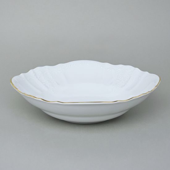 Bowl 25 cm, Thun 1794 Carlsbad porcelain, BERNADOTTE gold line