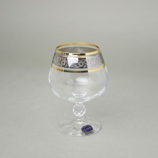 Claudia 250 ml, ZLATO-PLATINA, sklenička na koňak, 1 ks., Crystalex CZ