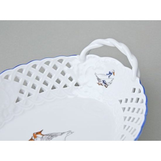 Basket perforated oval 28 cm, Geese, Český porcelán a.s.