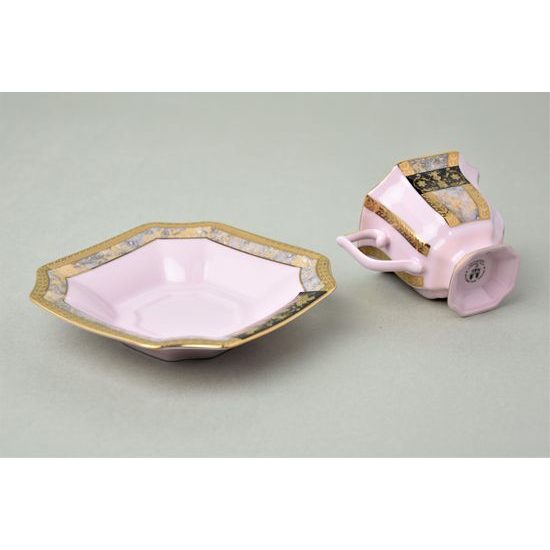 Cup 80 ml mocca + saucer 11 cm, Empir 568, Rose china Chodov