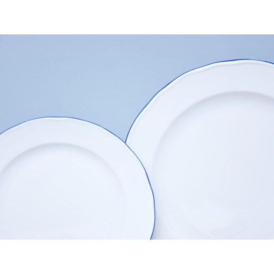 Plate set for 6 pers., White with blue line, Cesky porcelan a.s.