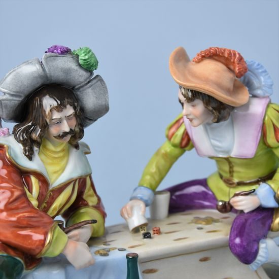 Dice players 25 x 16 cm, Porcelain Figures Unterweissbacher