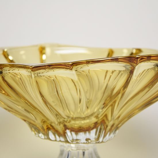 Crystal Bowl Plantica Amber, 33 cm, Aurum Crystal