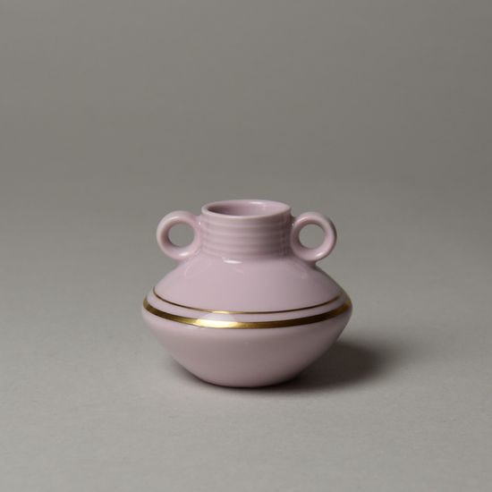 Vázička mini 4,5 cm suvenýr, Růžový porcelán z Chodova