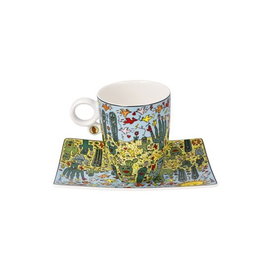 Cup and saucer James Rizzi - Desert Life, 400 ml / 19,5 cm, Fine Bone China, Goebel