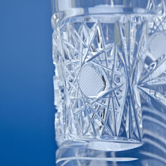 Crystal Hand Cut Vase - Cylinder, Comet, 255 mm, GLASSPO / Crystal Bohemia