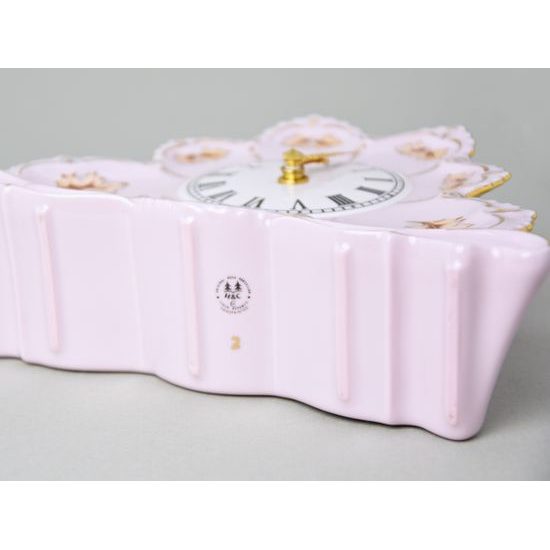 Clock fireplace 20 x 13 cm, Lenka 527, Rose China Chodov