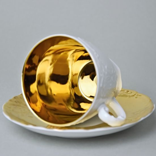 Cup 175 ml and saucer coffee, Opera GOLD inside, Cesky porcelan a.s.
