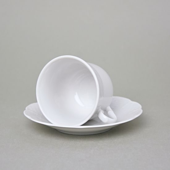 Cup 140 ml and saucer 135 mm, Thun 1794, karlovarský porcelán, NATÁLIE white