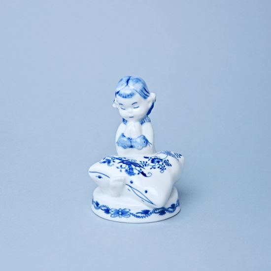 Holčička v peřince 12 cm, Cibulák, originální z Dubí