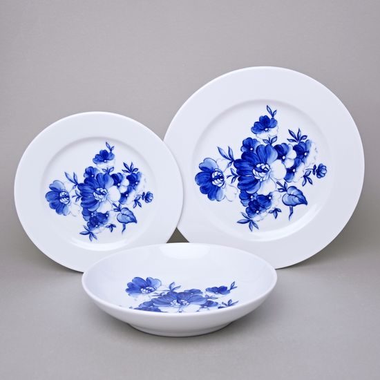 Plate set for 6 pers., blue flower, Cesky porcelan a.s.