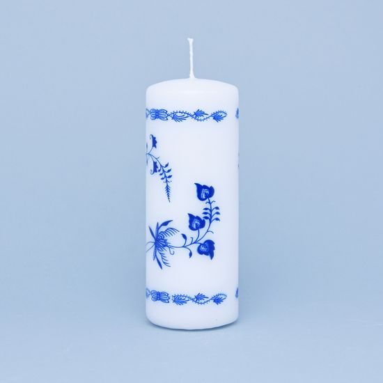 Candle 16 x 6 cm with Blue onion, Original Blue Onion Pattern