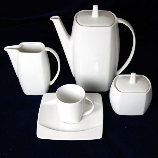 EYE nedekor, Kávová sada pro 6 osob, Thun 1794, karlovarský porcelán