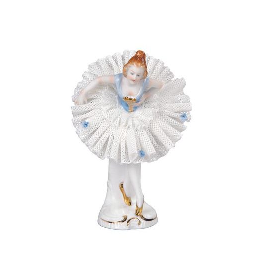 Dancer with lace 8 x 6 x 12 cm, Kurt Steiner, Porcelain Figures Unterweissbacher